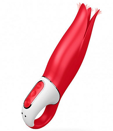 Wasserdichter Klitoris-Vibrator mit flatternden Lamellen rot - Satisfyer Vibes Power Flower Vibrator — Bild N1