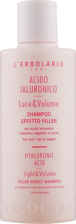 Haarshampoo mit Hyaluronsäure und pflanzlichem Keratin - L'Erbolario Acido Ialuronico Luce & Volume Shampoo Effetto Filler — Bild N1