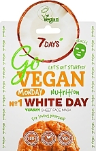 GESCHENK! Pflegende Gesichtsmaske mit Kokosextrakt und Haferöl - 7 Days Go Vegan Monday White Day — Bild N1