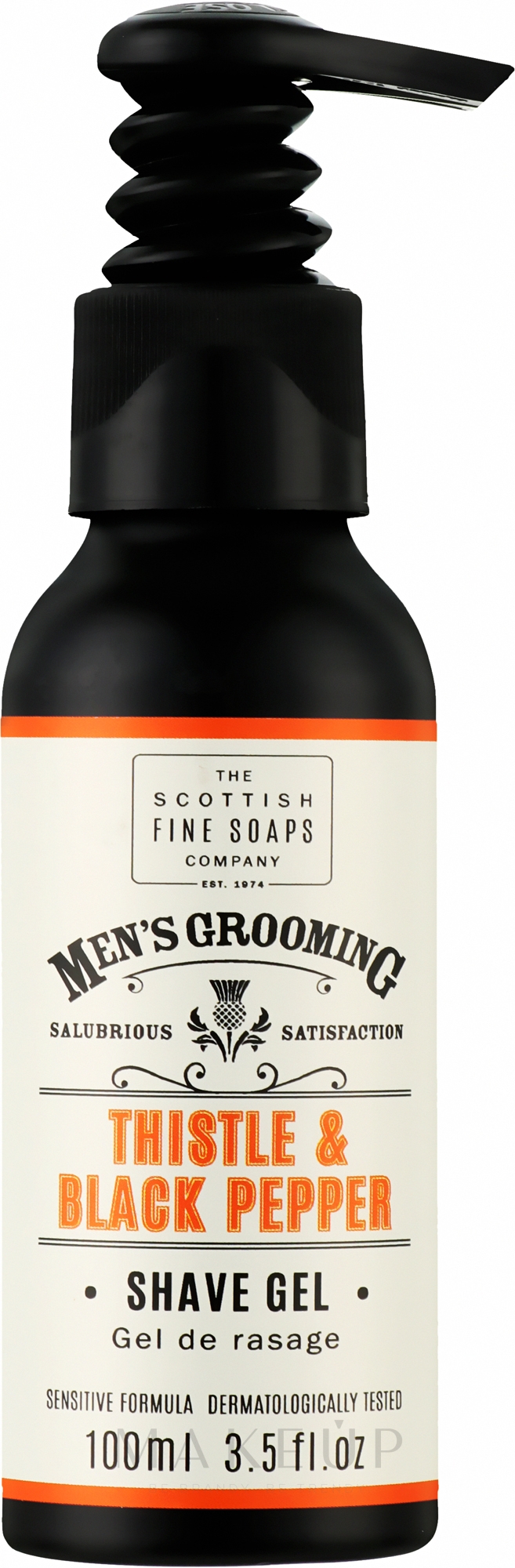 Rasiergel mit Spender - Scottish Fine Soaps Men’s Grooming Thistle & Black Pepper Shaving Gel — Bild 100 ml