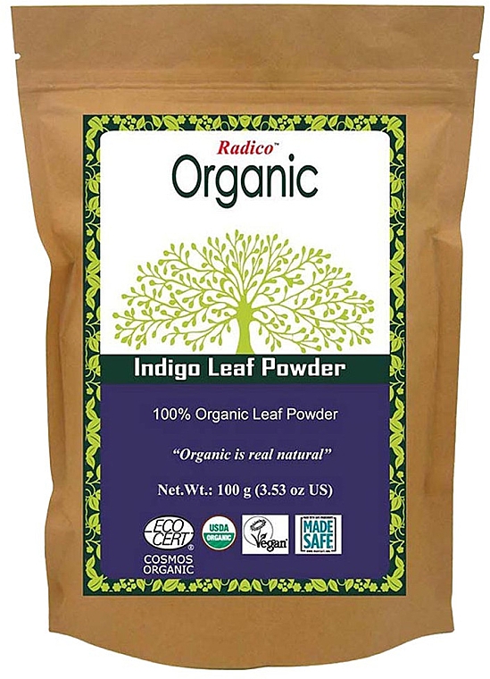 Organisches Haar-Indigopulver - Radico Organic Indigo Leaf Powder — Bild N1