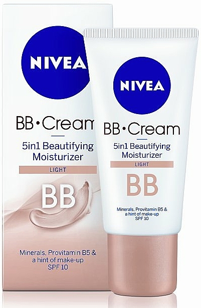 5in1 Feuchtigkeitsspendende BB Creme mit Mineralien, Provitamin B5 & LSF 10 - NIVEA Visage BB Cream SPF 10 — Bild N2