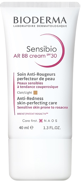 Gesichtscreme für empdindliche, zu Rötungen neigende Haut - Bioderma Sensibio AR BB Cream SPF 30+