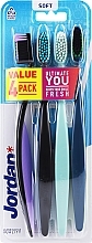 Zahnbürsten weich schwarz-lila, schwarz, mintgrün, blau 4 St. - Jordan Ultimate You Soft Toothbrush — Bild N1