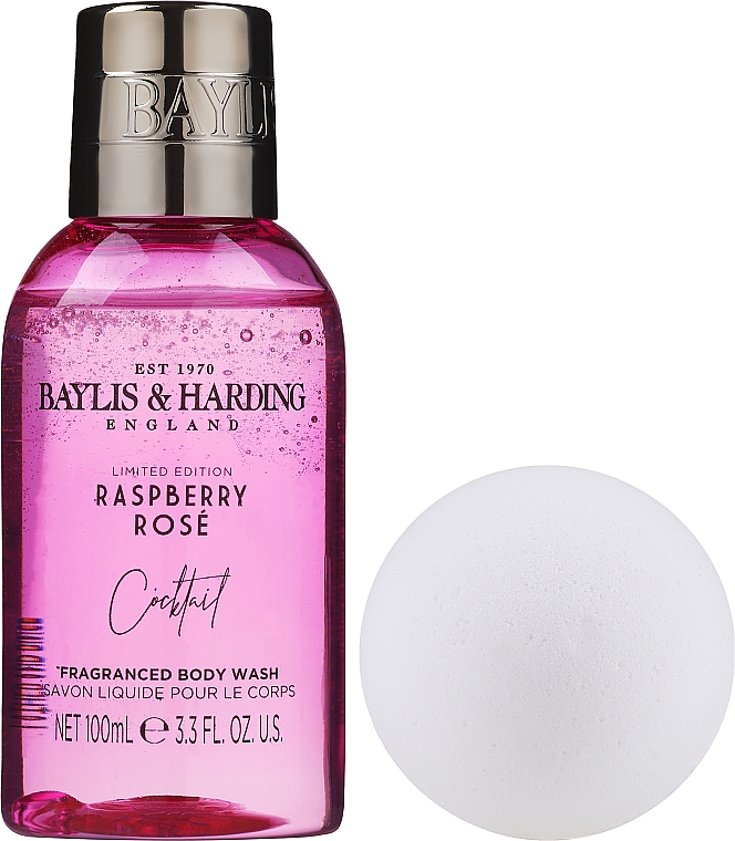 GESCHENK! Körperpflegeset - Baylis & Harding Raspberry Rose (Duschgel 100ml + Badebombe 1 St.) — Bild N1