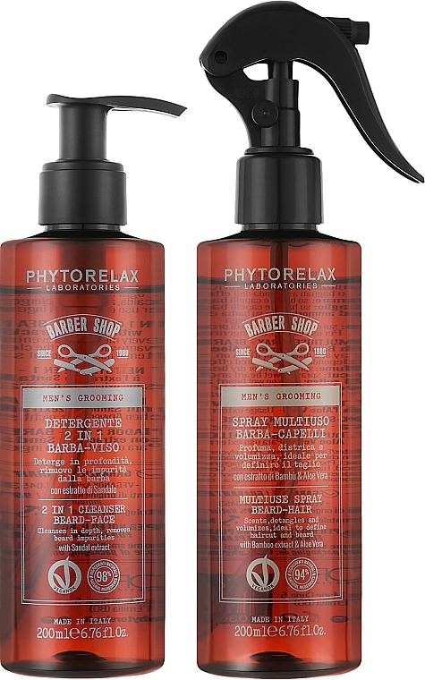Gesichtsgel und Haarpflegespray - Phytorelax Laboratories Men's Grooming (Haarspray 200 ml + Gesichtsgel 200 ml) — Bild N2