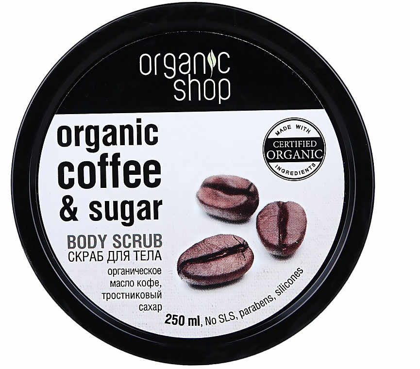 Körperpeeling mit Bio Kaffeeöl und braunem Zucker - Organic Shop Body Scrub Organic Coffee & Sugar