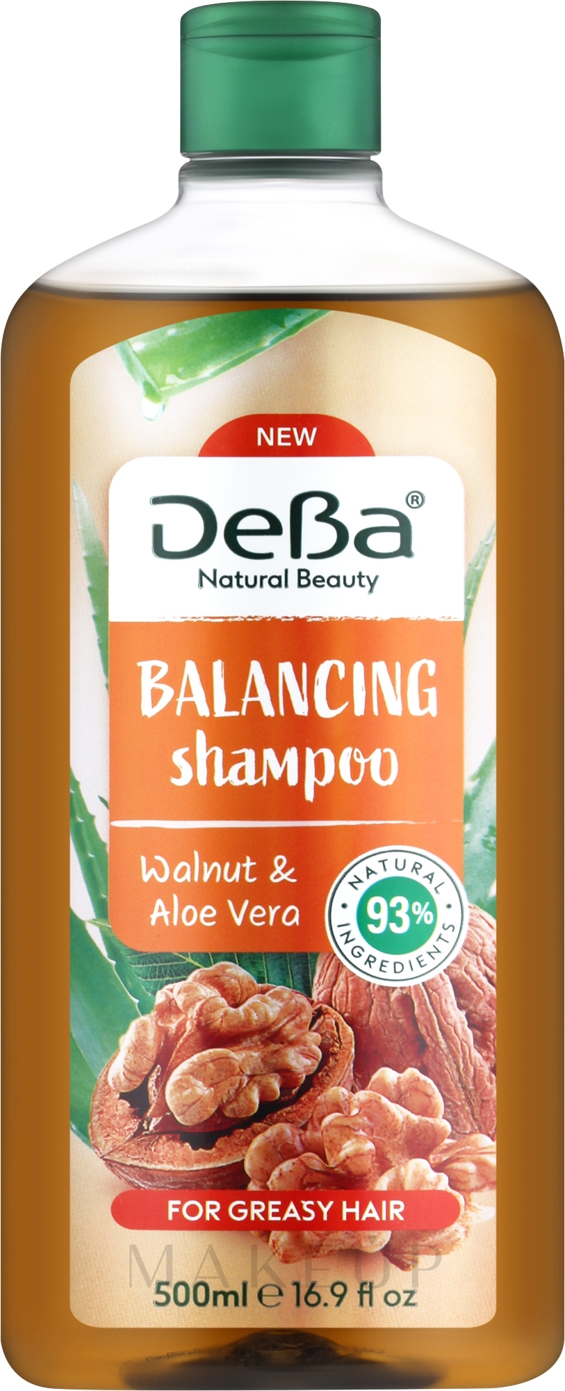 Shampoo mit Walnuss und Aloe Vera - DeBa Natural Beauty Balancing Shampoo — Bild 500 ml