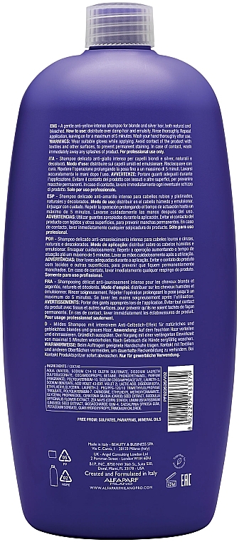 Shampoo mit Anti-Gelbstich-Effekt für natürliches und gebleichtes blondes und graues Haar - AlfaParf Milano Semi Di Lino Blonde Intense Anti-Yellow Low Shampoo — Bild N2