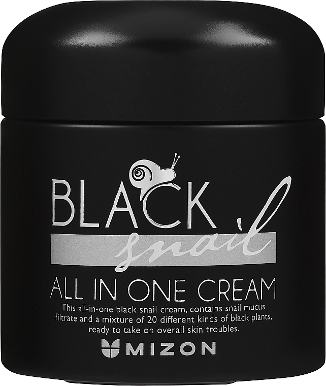 Feuchtigkeitsspendende, reparierende und porenverfeinernde Gesichtscreme mit schwarzem Schneckenfiltrat - Mizon Black Snail All In One Cream  — Bild N1