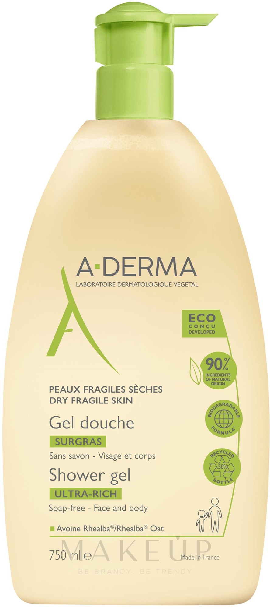 Ultra reichhaltiges, pflegendes und schützendes Duschgel - A-Derma Surgras Gel Douche Utlra-Rich Shower Gel — Bild 750 ml