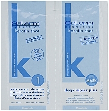 Haarpflegeset - Salerm Keratin Shot (Shampoo 10ml + Haarmaske 10ml) — Bild N1