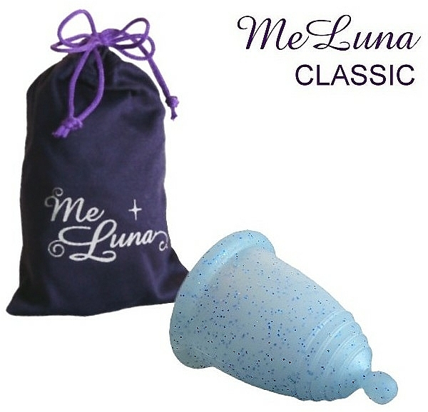 Menstruationstasse Größe L blaue Glitzer - MeLuna Classic Menstrual Cup Ball — Bild N1