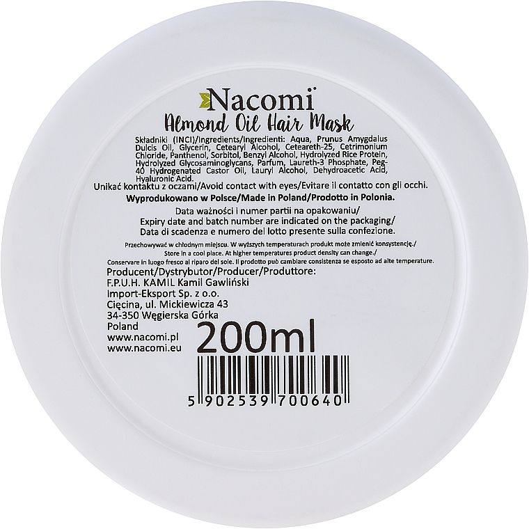 Haarmaske - Nacomi Almond Oil Hair Mask — Bild N2