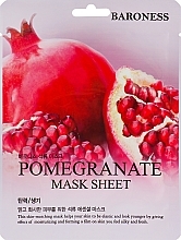 GESCHENK! Tuchmaske für das Gesicht mit Granatapfelextrakt - Beauadd Baroness Mask Sheet Pomegranate — Bild N1