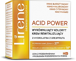 Revitalisierende Gesichtscreme mit Niacinamid und Bernsteinsäure - Lirene Acid Power — Bild N1