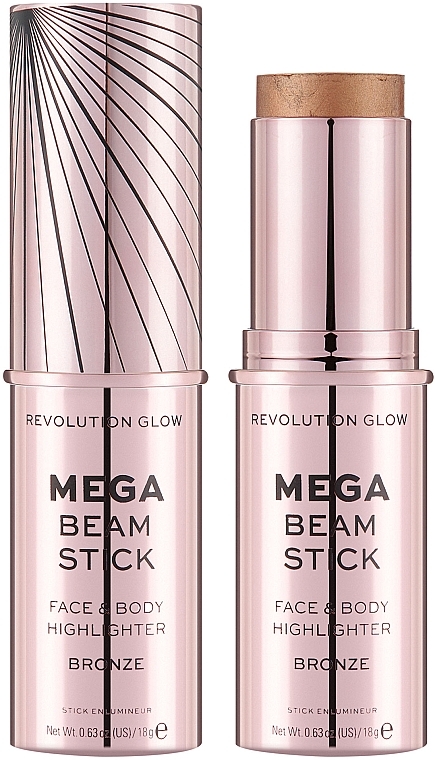 Highlighter für Geasicht und Körper - Makeup Revolution Glow Mega Beam Stick Highlighter — Bild N1