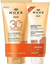 Düfte, Parfümerie und Kosmetik Nuxe Sun Set Melting Sun Milk SPF 30 (Lotion 150ml + Shampoo 100ml) - Set
