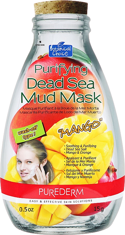 Gesichtsreinigungsmaske mit Schlamm aus dem Toten Meer und Mango - Purederm Purifying Dead Sea Mud Mask With Mango — Bild N1