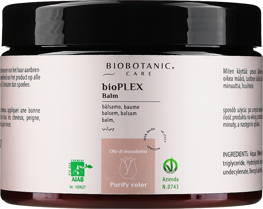 Revitalisierende Haarspülung mit Macadamiaöl - BioBotanic bioPLEX Balm — Bild N3