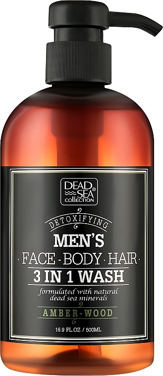 Duschgel für Männer mit Mineralien aus dem Toten Meer - Dead Sea Collection Men’s Amberwood Face, Hair & Body Wash 3 in 1 — Bild N1