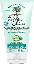 Düfte, Parfümerie und Kosmetik Peeling-Gesichtsgel Aloe und grüner Tee - Le Petit Olivier Cleansing Exfoliating Gel