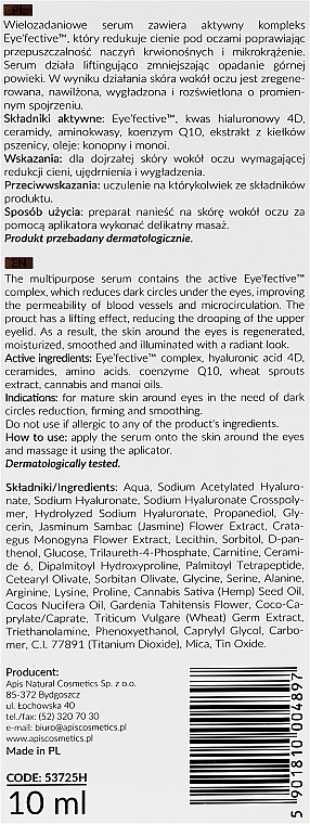 Straffendes Augenkonturserum gegen dunkle Ringe - Apis Eye'Fective Complex Eye Serum — Bild N3