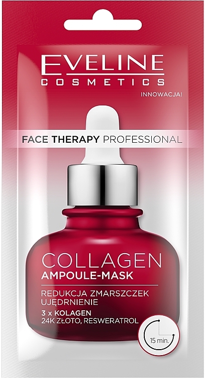 Ampullen-Creme-Maske für das Gesicht mit Kollagen - Eveline Cosmetics Face Therapy Professional Ampoule Face Mask — Bild N1