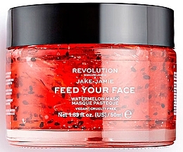 GESCHENK! Feuchtigkeitsspendende Gesichtsmaske mit Wassermelone - Makeup Revolution Skincare X Jake Jamie Feed Your Face Watermelon Hydrating Face Mask — Bild N1