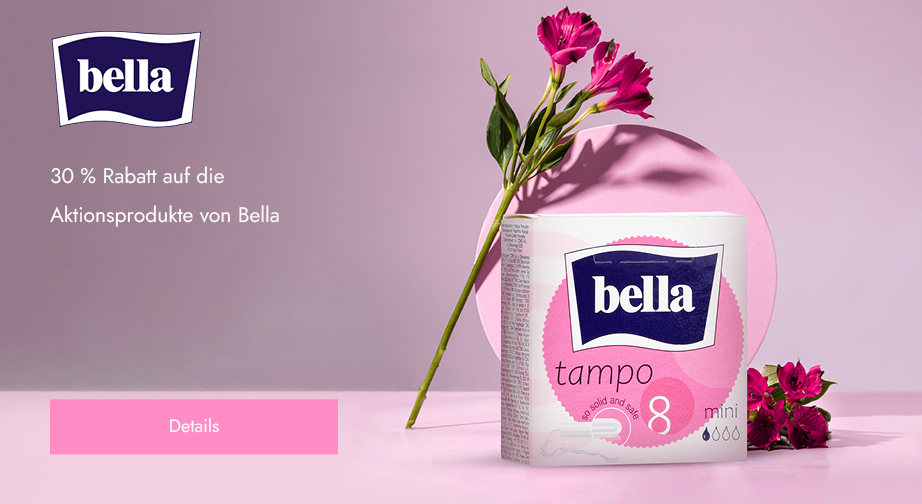 30 % Rabatt auf die Aktionsprodukte von Bella. Die Preise auf der Website sind inklusive Rabatt.