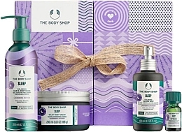 Körperpflegeset - The Body Shop Unwind & Rest Sleep Routine Gift (Gel 200ml + Öl 9ml + Körpercreme 200ml + Spray 100ml) — Bild N1