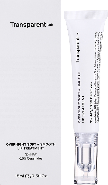 Lippenmaske - Transparent Lab Overnight Soft + Smooth Lip Treatment Niche Beauty Lab  — Bild N1