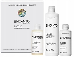 Düfte, Parfümerie und Kosmetik Set - Encanto Encode Straightening Treatment Kit (Shampoo 100ml + Haarbehandlung 200ml + Leave-in Lotion 100ml)