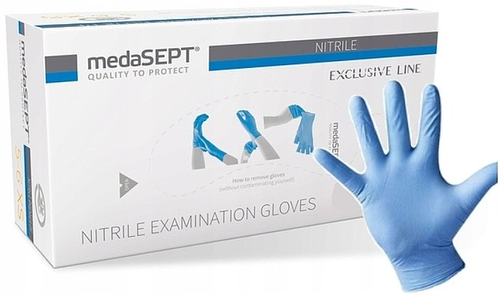 Nitrilhandschuhe, Größe M, blau - Medasept Nitrile Examination Gloves — Bild N1