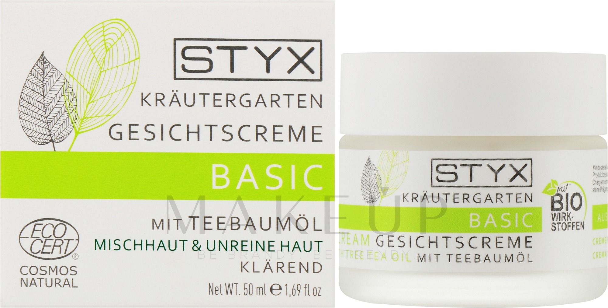 Klärende Gesichtscreme für unreine fettige und Mischhaut mit Teebaumöl - STYX Basic Face Cream with Tea Tree Oil — Bild 50 ml