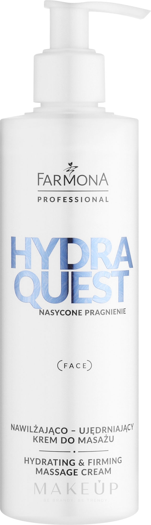 Feuchtigkeitsspendende und straffende Gesichtscreme für Massage - Farmona Professional Hydra Quest Hidrating & Firming Massage Cream — Bild 280 ml
