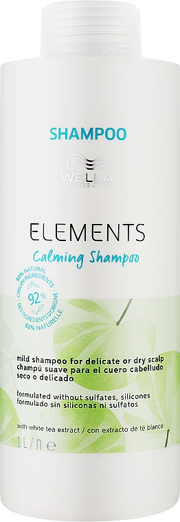 Beruhigendes Shampoo mit Weißtee-Extrakt für empfindliche oder trockene Kopfhaut - Wella Professionals Elements Calming Shampoo — Bild N4