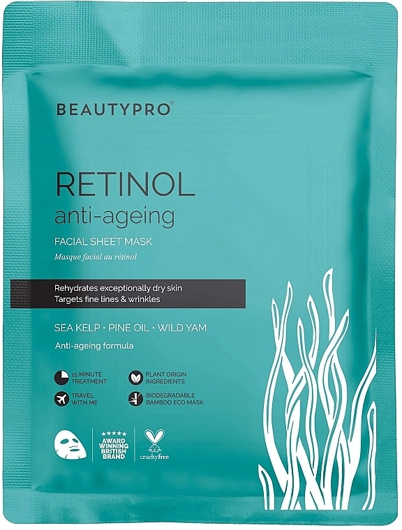 Tuchmaske für das Gesicht mit Retinol - BeautyPro Retinol Anti-Ageing Sheet Mask — Bild N1