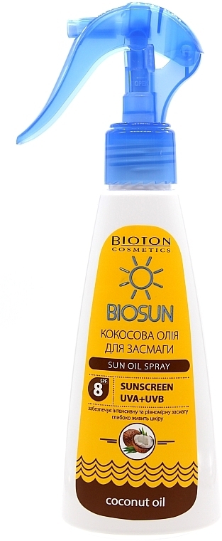 Bräunungs Kokosöl SPF 8 - Bioton Cosmetics BioSun Sun Oil Spray — Bild N1