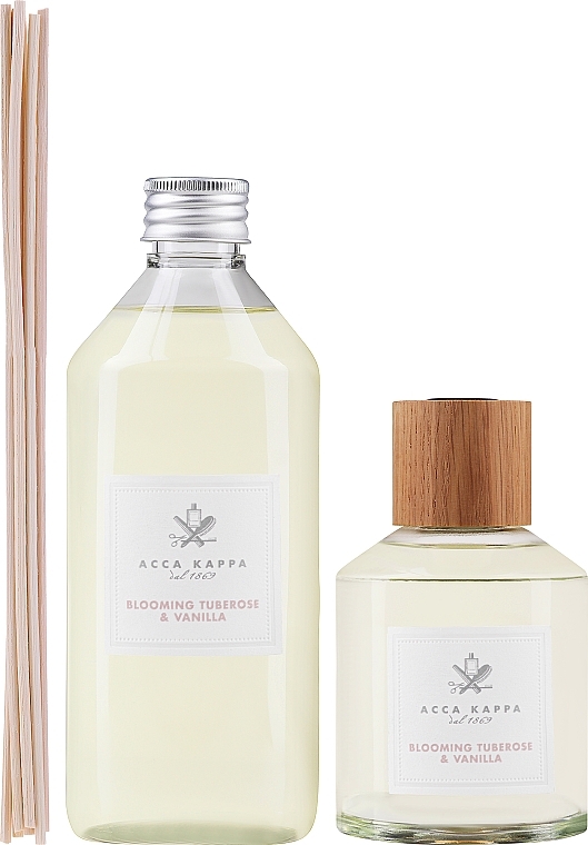 Set - Acca Kappa Blooming Tuberose & Vanilla Gift Set (h/diffuser/250ml + h/diffuser/refill/500ml) — Bild N1