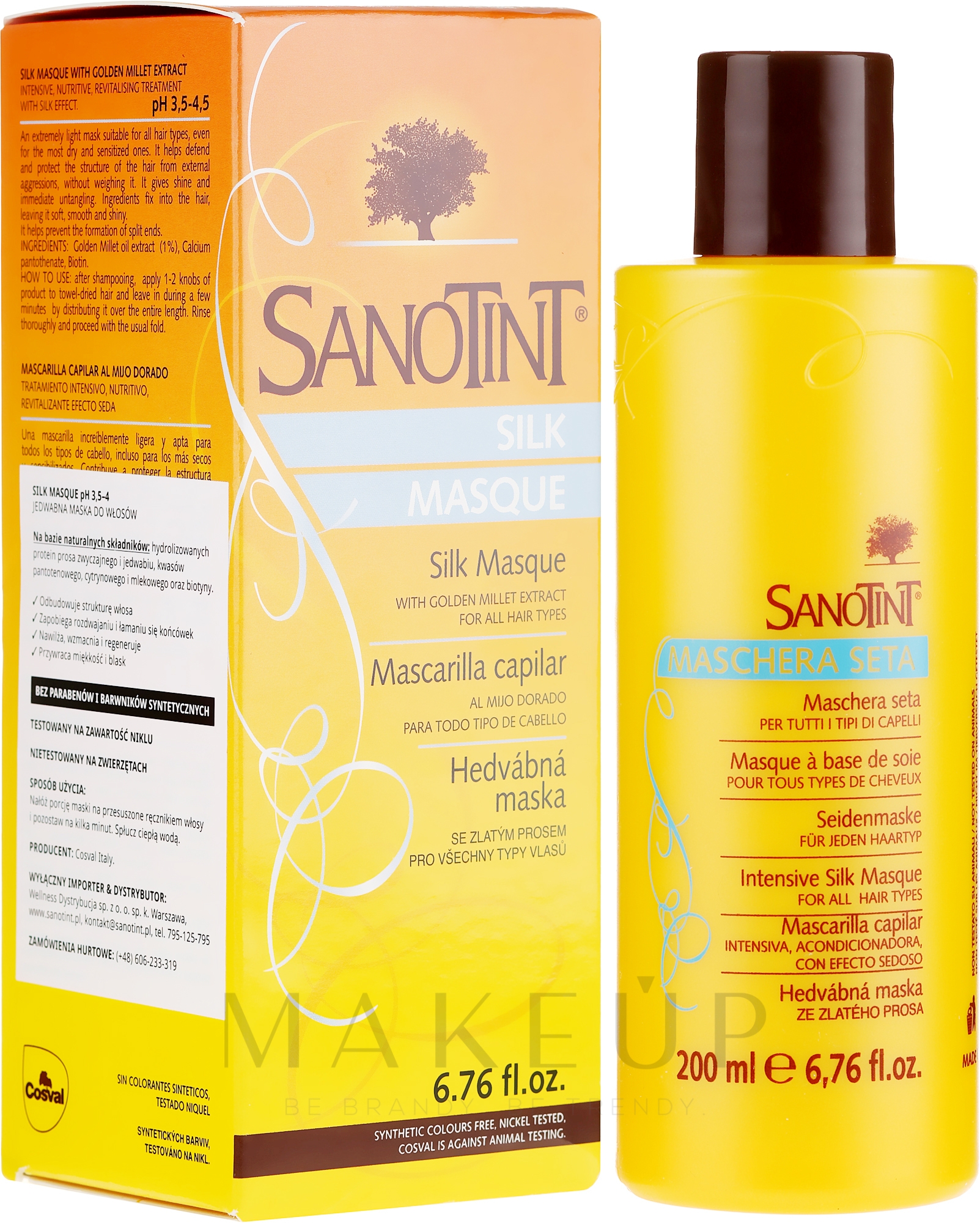 Seidenmaske für jeden Haartyp mit Goldhirse - Sanotint Silk Masque Hair Conditioner — Bild 200 ml