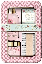 Baylis & Harding Royale Garden Rose, Poppy & Vanilla Hand Care Gift Set - Set (Handcreme 100ml + Seife 50g + Badesalz 25g + Handbürste) — Bild N2