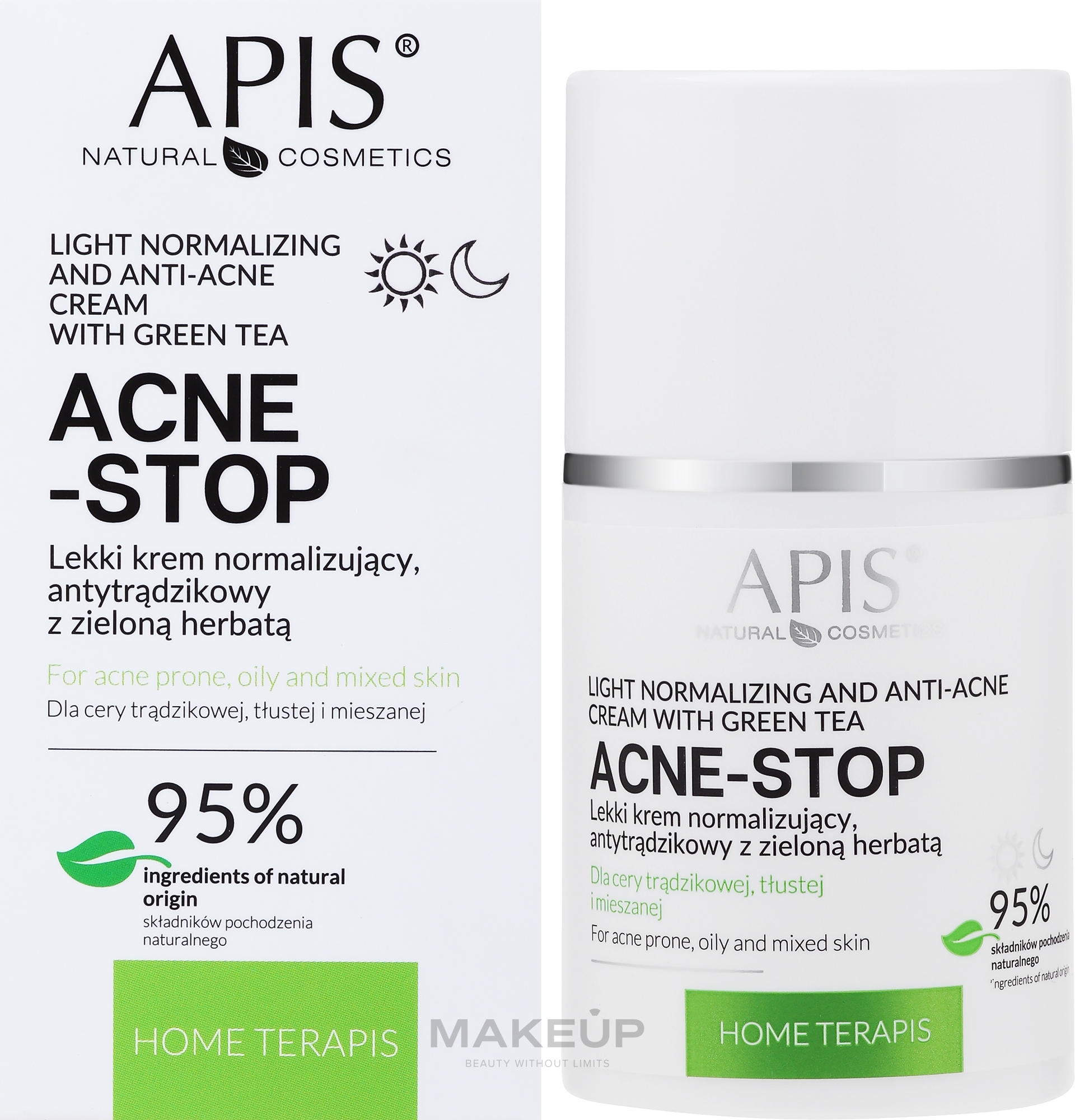 Anti-Akne Gesichtscreme mit grünem Tee - APIS Professional Home TerApis — Foto 50 ml