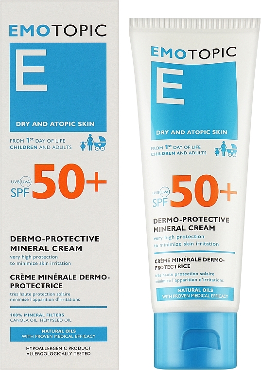 Sonnenschützende Mineral-Creme zur Minimierung von Hautirritationen für Körper und Gesicht SPF 50+ - Pharmaceris Emotopic Mineral Protection Cream SPF 50+ — Bild N2