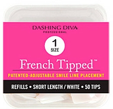 Düfte, Parfümerie und Kosmetik French Nagel-Tips - Dashing Diva French Tipped Short White 50 Tips Size 1