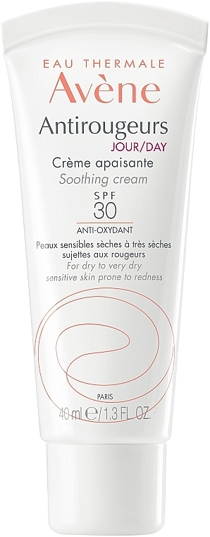 Beruhigende Anti-Rötungen Tagescreme für das Gesicht SPF 30 - Avene Antirougeurs Jour Day Cream Spf 30