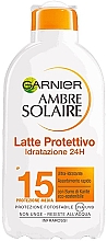 Düfte, Parfümerie und Kosmetik Sonnenschutzmilch für Gesicht und Körper - Garnier Ambre Solaire Protection Lotion SPF15