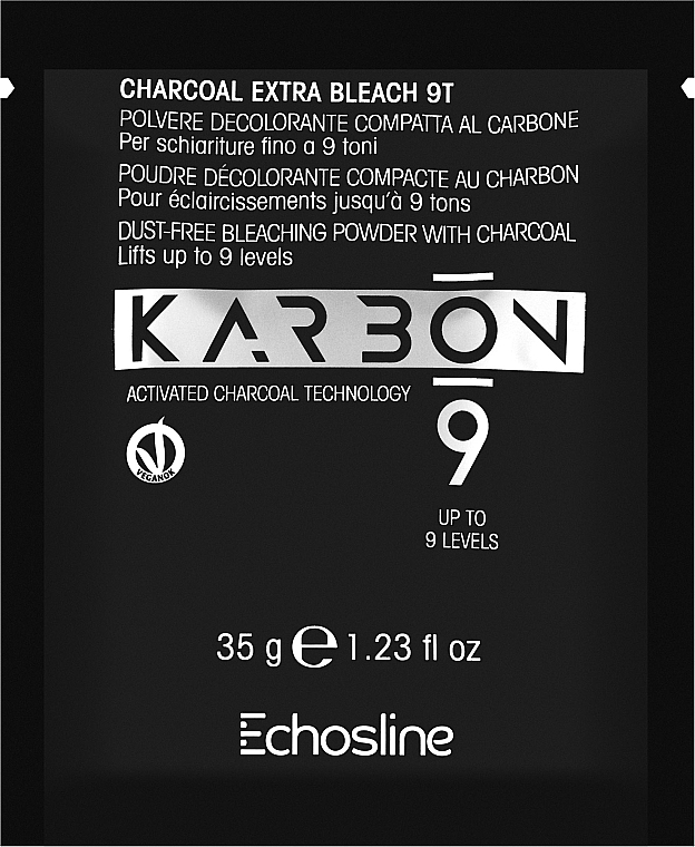 Kompaktes Kohle-Blondierpulver für Aufhellungen bis zu 9 Farbtöne - Echosline 9 Charcoal Extra Bleach 9T — Bild N1