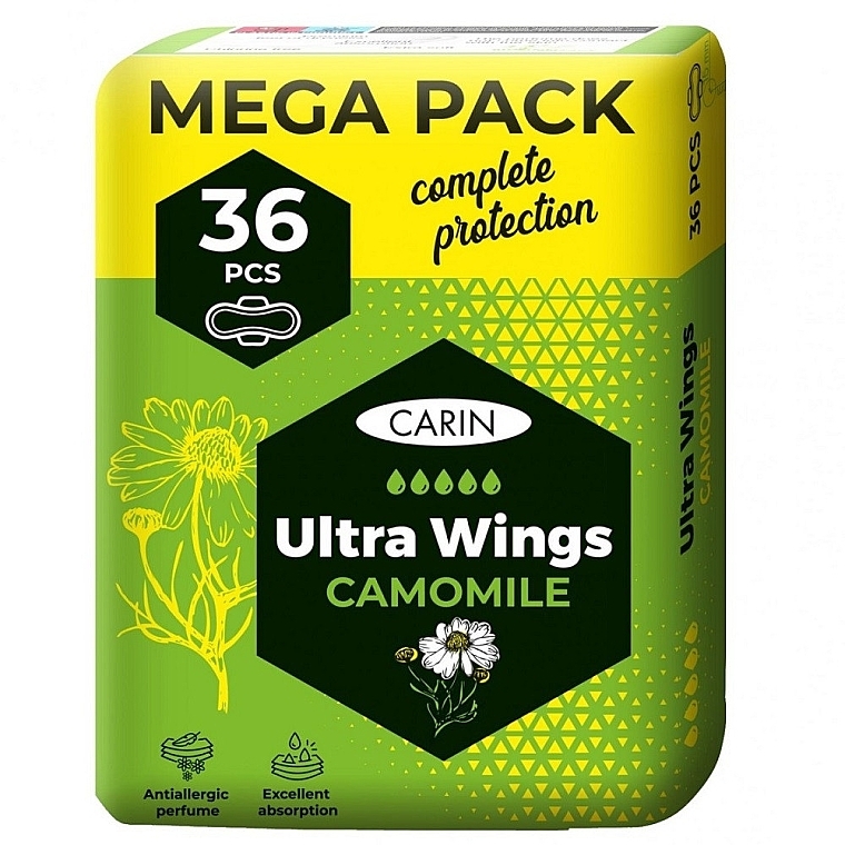 Damenbinden mit Flügeln 36 St. - Carin Ultra Wings Camomile — Bild N1