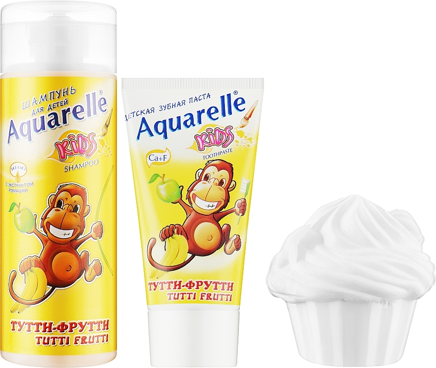 Geschenkset für Kinder Tutti-Frutti - Sts Cosmetics Aquerelle Kids (Shampoo 200ml + Zahnpasta 50ml + Puzzle) — Bild N2